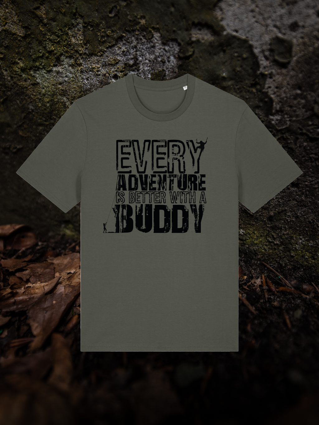 T-Shirt "EVERY ADVENTURE IS BETTER WITH A BUDDY" khaki